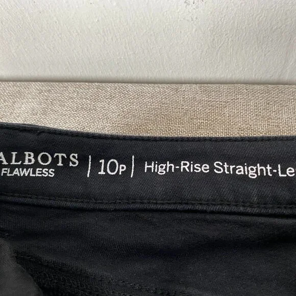 Talbots PETITE Flawless Straight Leg Denim Jeans Women's 10P High Rise Black - Picture 5 of 14